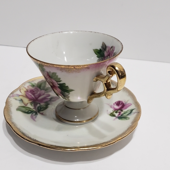 Lefton China Hand Painted Tea Cup and Saucer - Picture 3 of 11